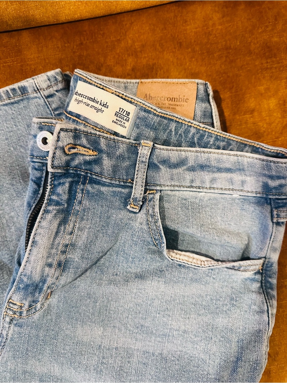 abercrombie kids light blue straight jeans